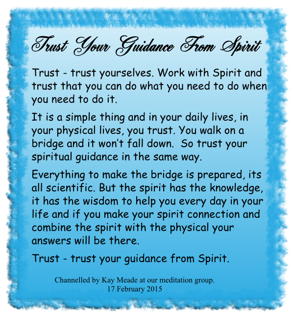 Trust your guidance from spirit